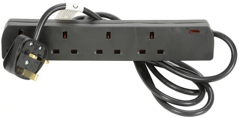 Mercury UK 4-Gang Extension Lead Black 2.0m Mercury