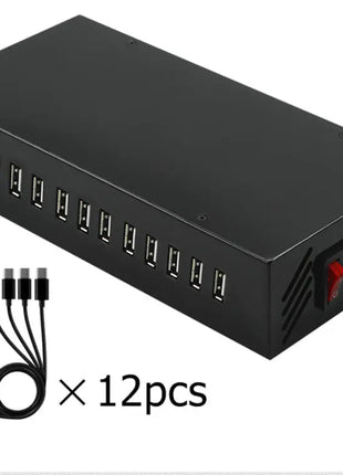 Silent Disco 48-Way Charger - UK Mains Charger &amp; USB Cables Q-Audio