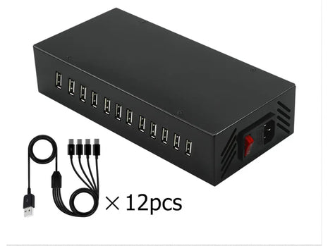 Silent Disco 48-Way Charger - UK Mains Charger &amp; USB Cables Q-Audio