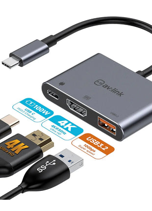 AV:Link 3 Port Slim USB3.0 Type-C Hub AV:Link