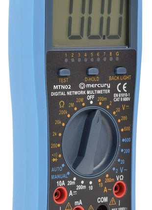 Mercury Professional Digital Multimeter with Network and USB Cable Tester Mercury