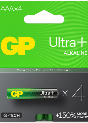 GP AAA Ultra+ Alkaline Battery AAA 1.5V 4 Pack GP