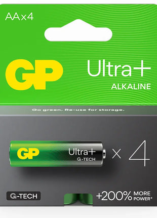 GP AA Ultra+ Alkaline Battery 1.5V 4 Pack GP