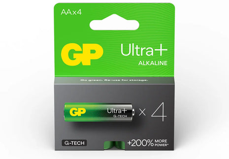 GP AA Ultra+ Alkaline Battery 1.5V 4 Pack GP