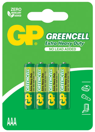 GP AAA Zinc Chloride Battery 1.5V 4 Pack GP