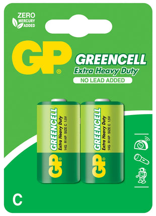 GP C Zinc Chloride Battery 1.5V 2 Pack GP