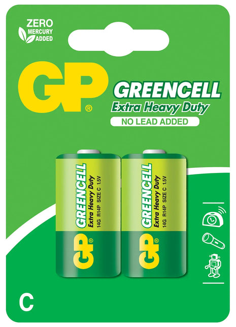 GP C Zinc Chloride Battery 1.5V 2 Pack GP
