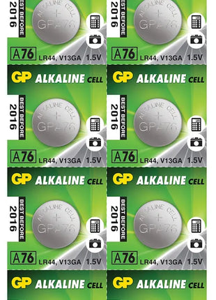GP LR44 Alkaline Button Cell 1.5V 10 Pack GP