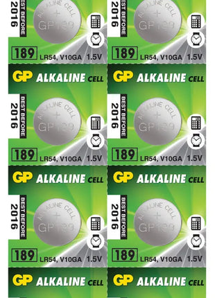GP LR54 Alkaline Button Cell 10 Pack GP