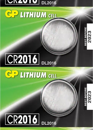 GP CR2016 3V 80mAh 1.6 x 20mmØ 5 Pack GP