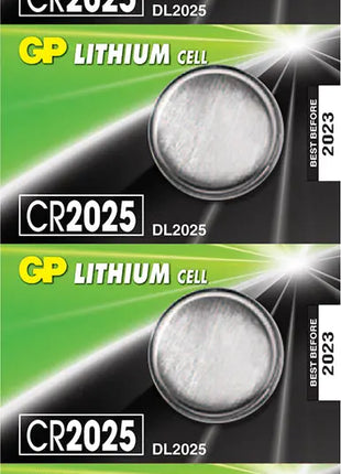 GP CR2025 3V 150mAh 2.5 x 20mmØ 5 Pack GP