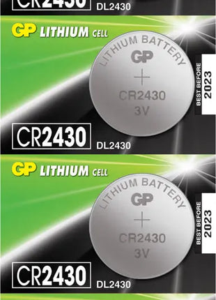 GP CR2430 3V 270mAh 3.0 x 24.5mmØ 5 Pack GP