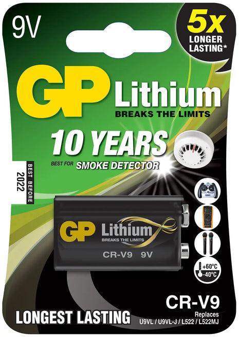GP PP3 Lithium Battery 9V Single GP