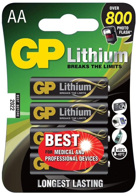 GP AA Lithium Battery 4 Pack GP