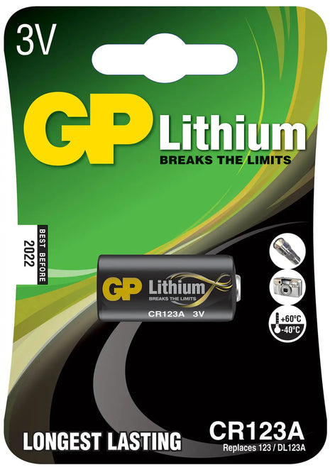 GP CR123A Lithium Photo Cell 3V Single GP