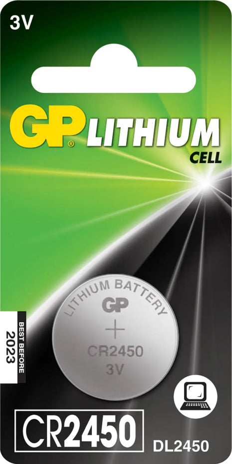 GP CR2450 3V 610mAh 5.0x24.5mmØ Single GP