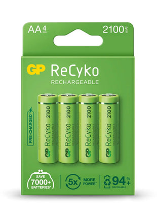GP AA ReCyko+ NiMH Rechargeable Batteries, 2100mAh 4 Pack GP