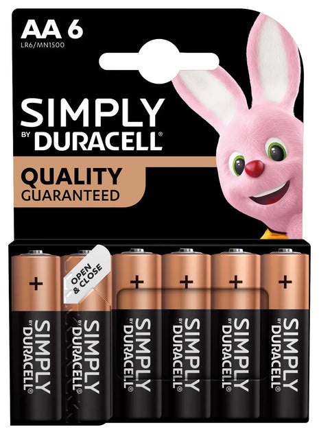 Duracell AA Simply Duracell Alkaline Batteries 6 Pack Duracell