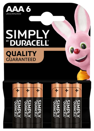 Duracell AAA Simply Duracell Alkaline Batteries 6 Pack Duracell