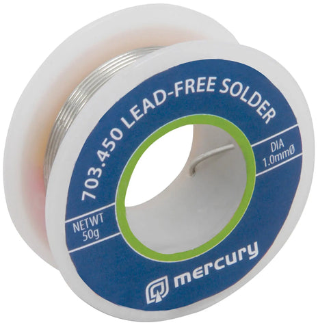 Mercury Lead-free solder, 1.0mmØ, 50g, 7.5m reel Mercury