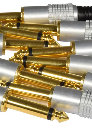 QTX Gold plated 6.3mm jack plug, aluminium cover- mono QTX