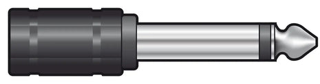 QTX Adaptor 6.3mm Mono Jack Plug - 3.5mm Mono Jack Socket QTX
