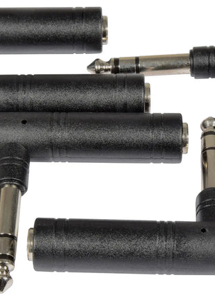 QTX Adaptor 6.3mm RA Stereo Jack Plug - 6.3mm Stereo Jack Socket QTX