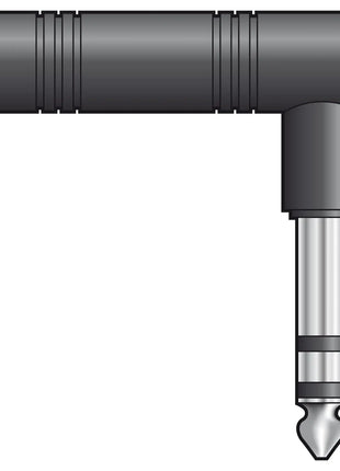 QTX Adaptor 6.3mm RA Stereo Jack Plug - 6.3mm Stereo Jack Socket QTX