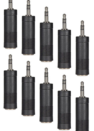 QTX Adaptor 3.5mm Stereo Jack Plug - 6.3mm Stereo Socket QTX