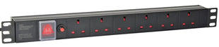 Adastra 1U Rackmount 6-Gang UK Power Distribution Unit + Breaker + 1.8m Lead Adastra