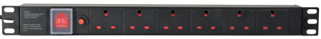 Adastra 1U Rackmount 6-Gang UK Power Distribution Unit + Breaker + 1.8m Lead Adastra