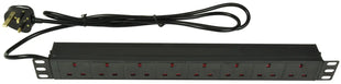 Adastra 1U Rackmount 8-Gang UK Power Distribution Unit + 1.8m Lead Adastra