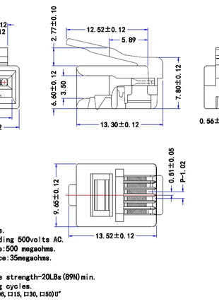 AV:Link RJ12 Crimp Modular Plug (6P6C) AV:Link