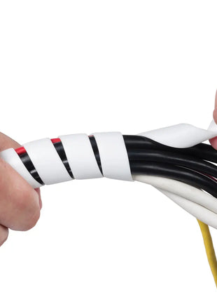 D-Line Cable Tidy Spiral Wrap 2.5m White D-Line
