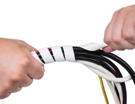 D-Line Cable Tidy Spiral Wrap 2.5m White D-Line
