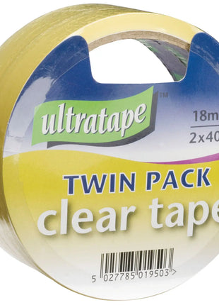 Ultra Tape Clear Tape 18mm x 40m Twin Pk Ultra Tape