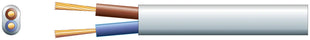 Mercury 2 core oval mains PVC, 2 x 24/0.2mm, 6A, White, 100m Mercury