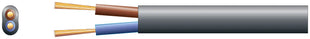 Mercury 2 core oval mains PVC, 2 x 16/0.2mm, 3A, Black, 100m Mercury