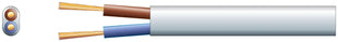 Mercury 2 core oval mains PVC, 2 x 16/0.2mm, 3A, White, 100m Mercury
