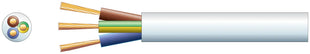 Mercury 3 core round mains PVC, 3 x 24/0.2mm, 6A, 6.1mm, White, 100m Mercury
