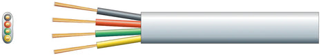 Mercury 4 core Flat Tel/Data Cable, 4 x (7 x 0.15mmØ) Mercury