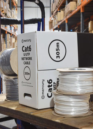 Mercury Cat6 U/UTP Network Cable 305m Grey Mercury