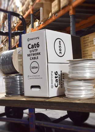 Mercury Cat6 U/UTP Network Cable 305m Grey Mercury