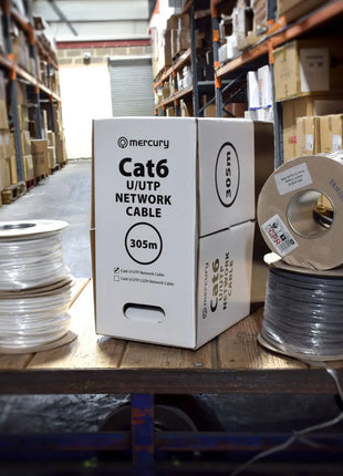 Mercury Cat6 U/UTP Network Cable 305m Grey Mercury