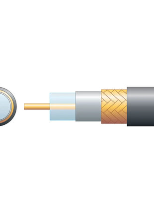 Mercury Eco RG6 Air Spaced PE Coaxial Cable with CCA Braid - 100m Black Mercury