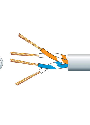 Mercury 2 Pairs Telephone Cable CCS White 100m Mercury