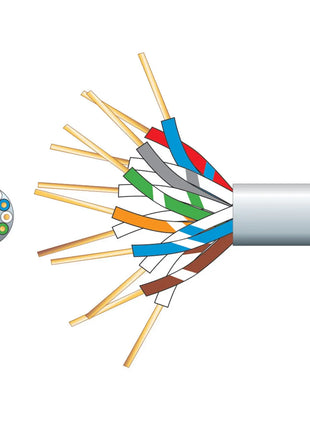 Mercury 6 Pairs Telephone Cable CCS White 100m Mercury