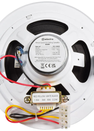 Adastra Metal Quick Fit 100V Ceiling Speaker 5.25in 6W white Adastra