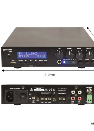 Adastra UM60 Compact 100V Mixer-Amp Adastra