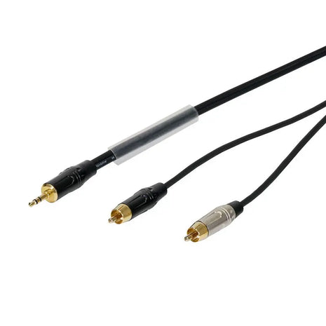 W Audio 3m 3.5mm Stereo Jack - 2 x Phono Cable